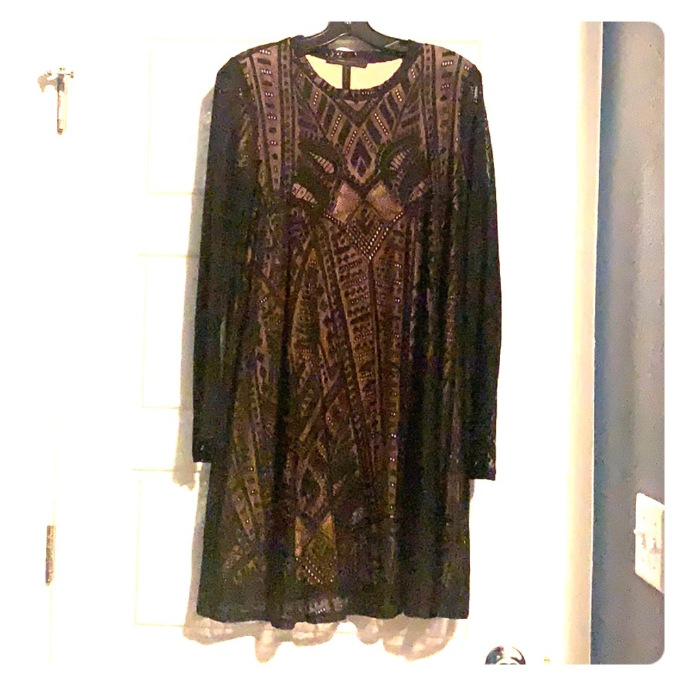 Worn once Black and nude long sleeve BCBG dress